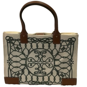 Elegant White and Brown Tote Bag